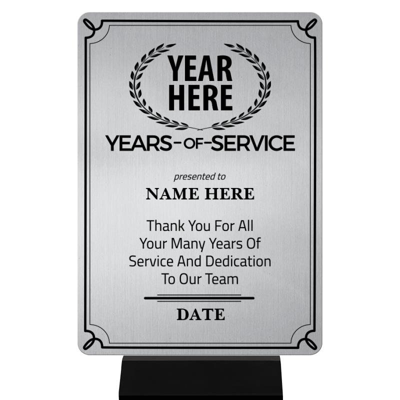 5X7 CLR MTL YR OF SRVCE BK BSE