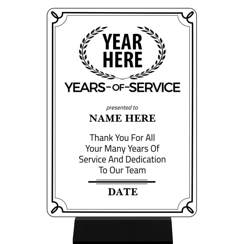 5X7 CLR MTL YR OF SRVCE BK BSE