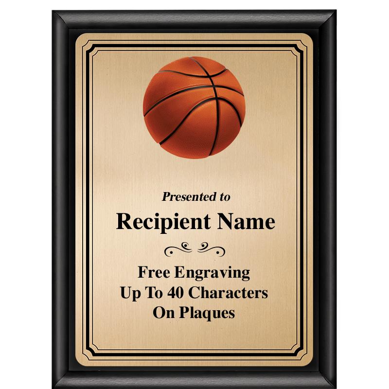 6X8 GOLD TRIO PLT BLK SHNY PLQ