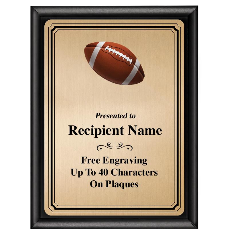 6X8 GOLD TRIO PLT BLK SHNY PLQ