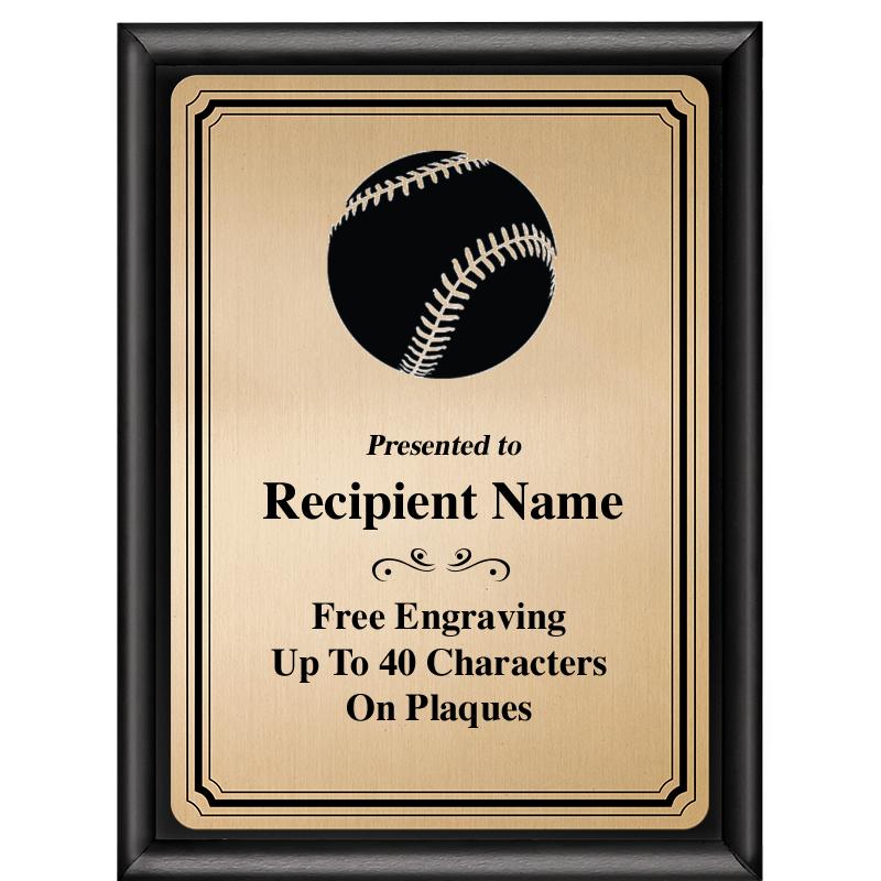 6X8 GOLD TRIO PLT BLK SHNY PLQ