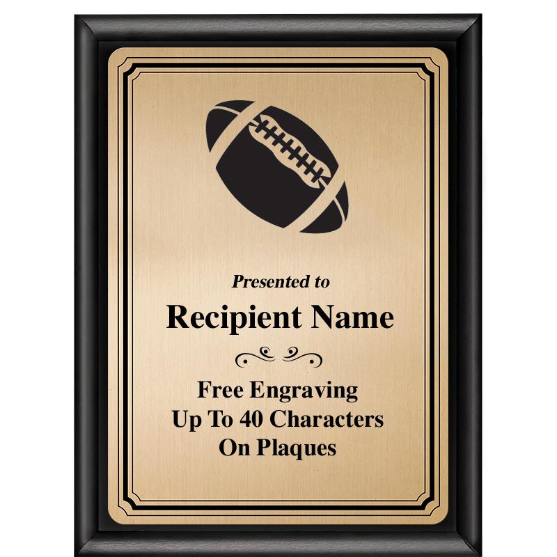 6X8 GOLD TRIO PLT BLK SHNY PLQ