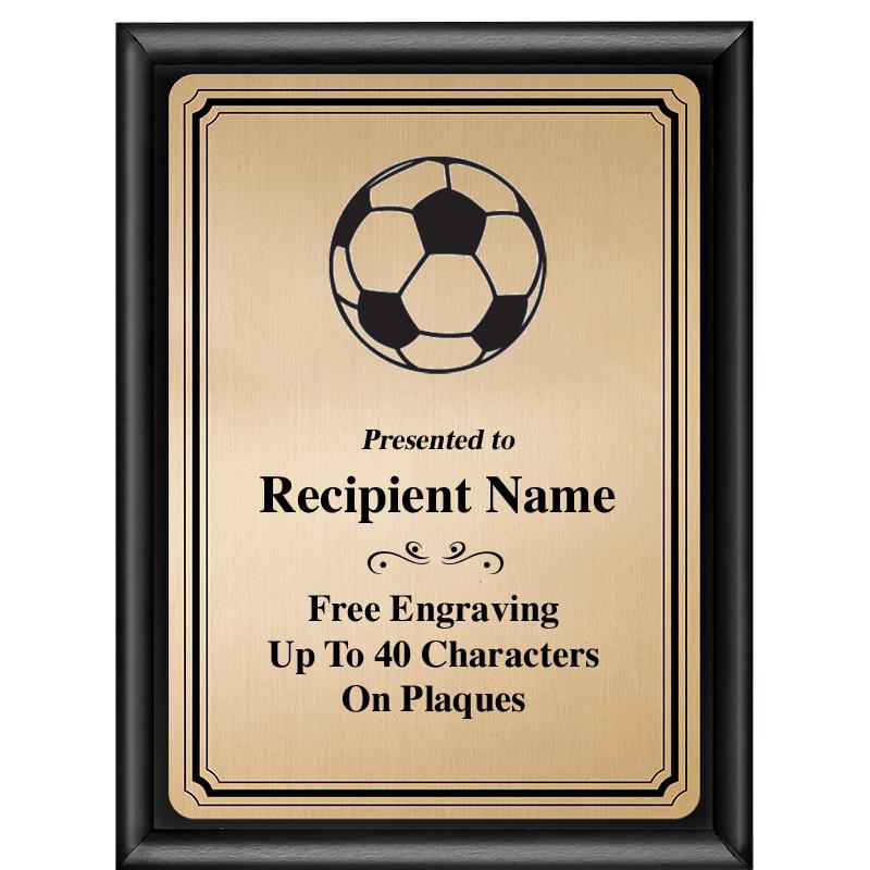 6X8 GOLD TRIO PLT BLK SHNY PLQ