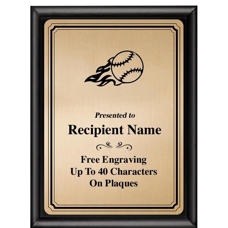 6X8 GOLD TRIO PLT BLK SHNY PLQ