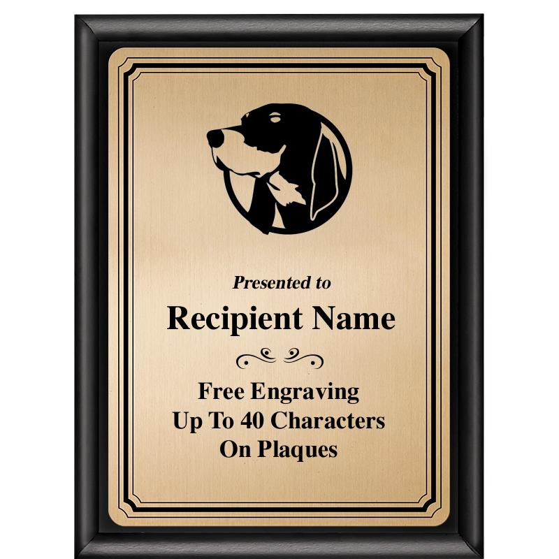 6X8 GOLD TRIO PLT BLK SHNY PLQ