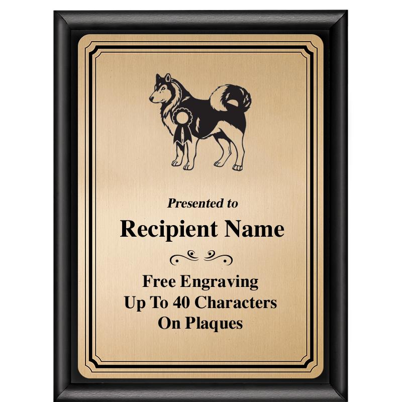 6X8 GOLD TRIO PLT BLK SHNY PLQ