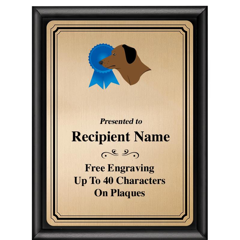 6X8 GOLD TRIO PLT BLK SHNY PLQ