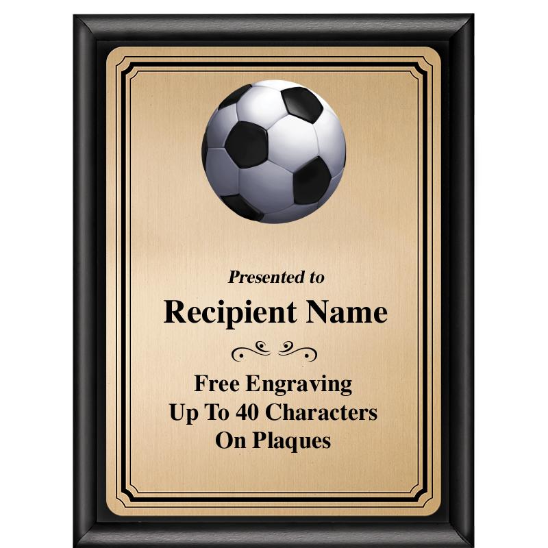 6X8 GOLD TRIO PLT BLK SHNY PLQ