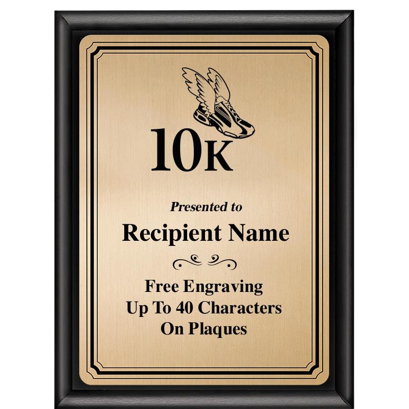 6X8 GOLD TRIO PLT BLK SHNY PLQ