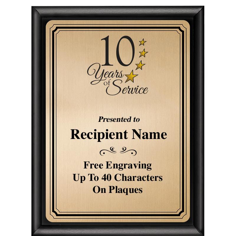 6X8 GOLD TRIO PLT BLK SHNY PLQ