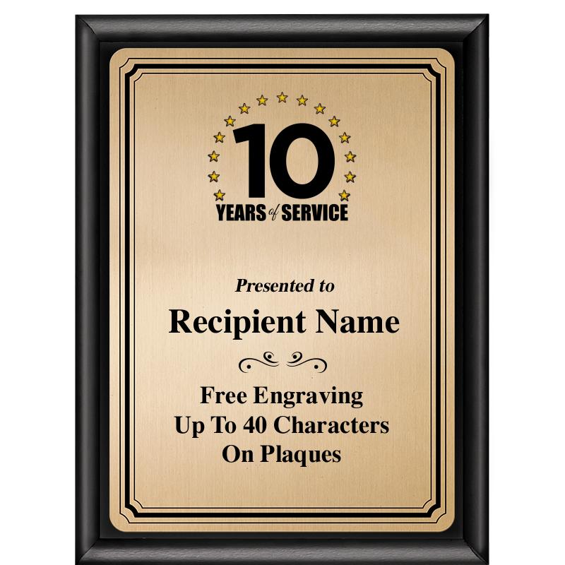 6X8 GOLD TRIO PLT BLK SHNY PLQ