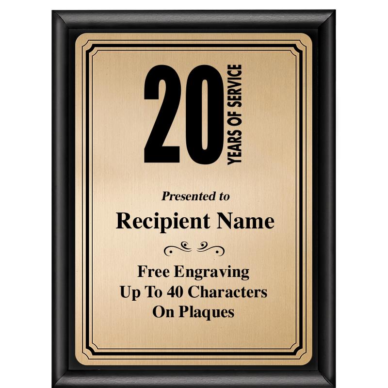 6X8 GOLD TRIO PLT BLK SHNY PLQ