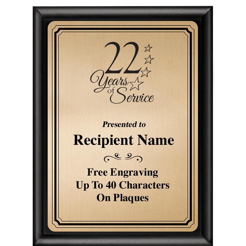 6X8 GOLD TRIO PLT BLK SHNY PLQ