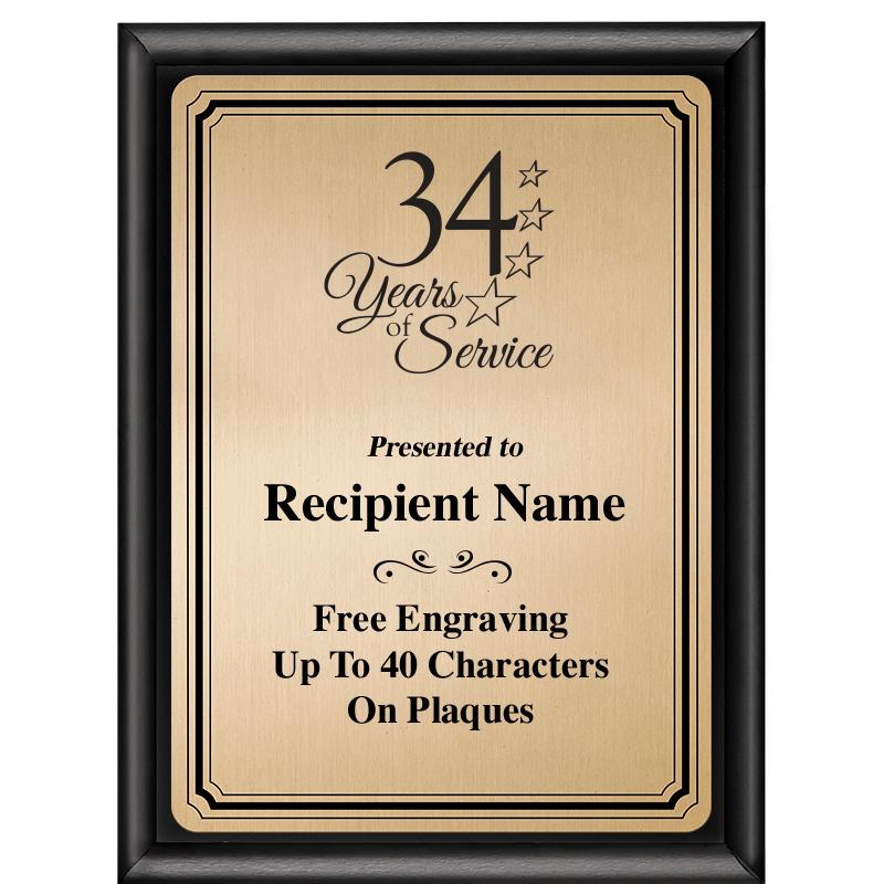 6X8 GOLD TRIO PLT BLK SHNY PLQ