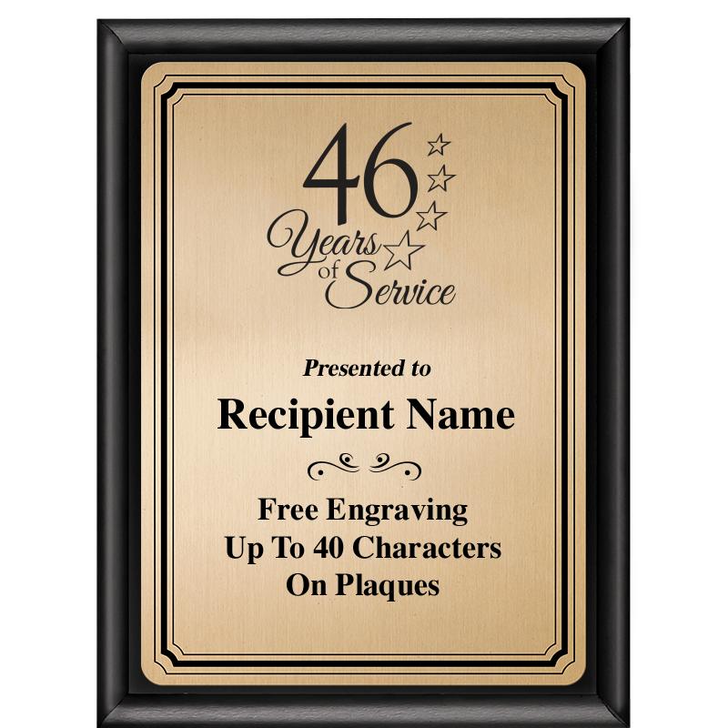 6X8 GOLD TRIO PLT BLK SHNY PLQ