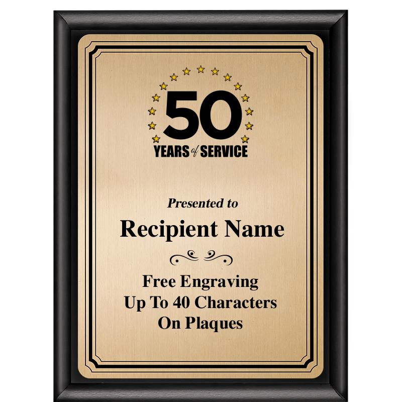 6X8 GOLD TRIO PLT BLK SHNY PLQ