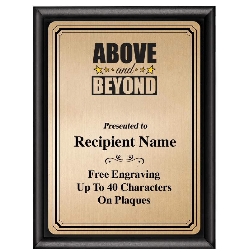 6X8 GOLD TRIO PLT BLK SHNY PLQ