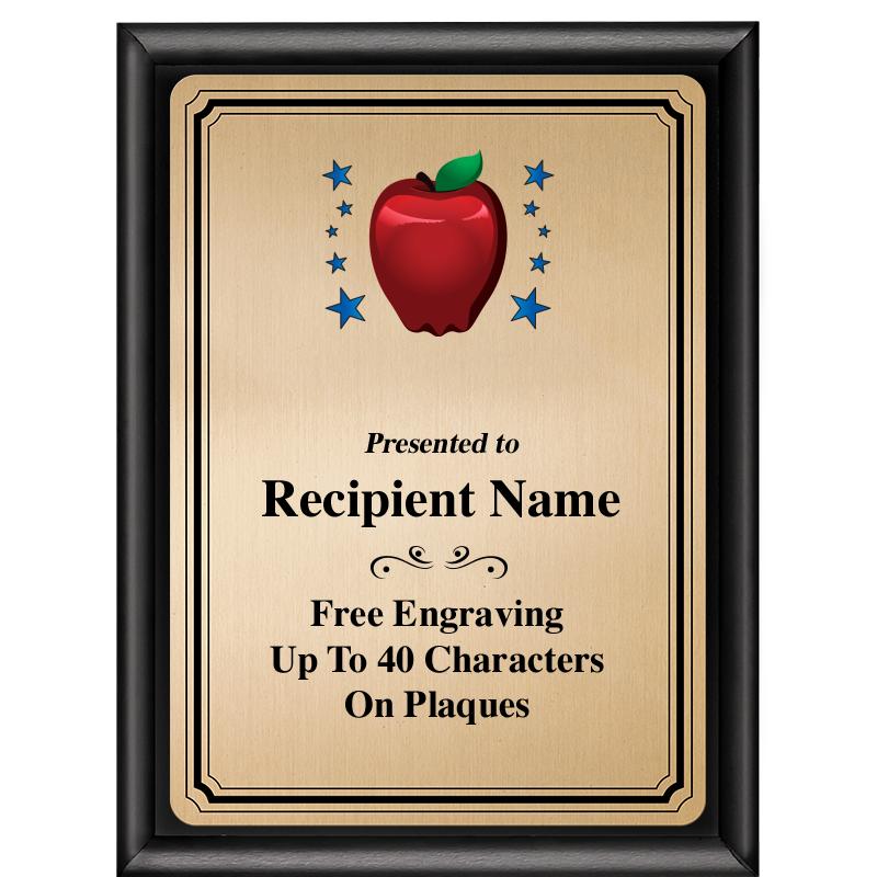 6X8 GOLD TRIO PLT BLK SHNY PLQ