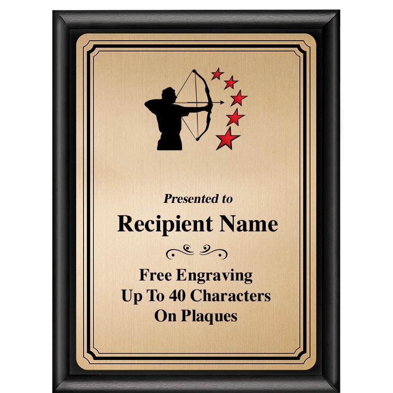 6X8 GOLD TRIO PLT BLK SHNY PLQ