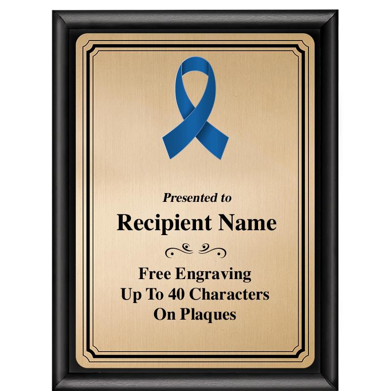 6X8 GOLD TRIO PLT BLK SHNY PLQ