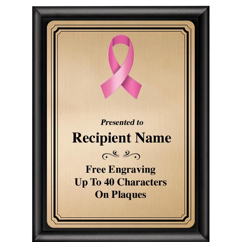 6X8 GOLD TRIO PLT BLK SHNY PLQ