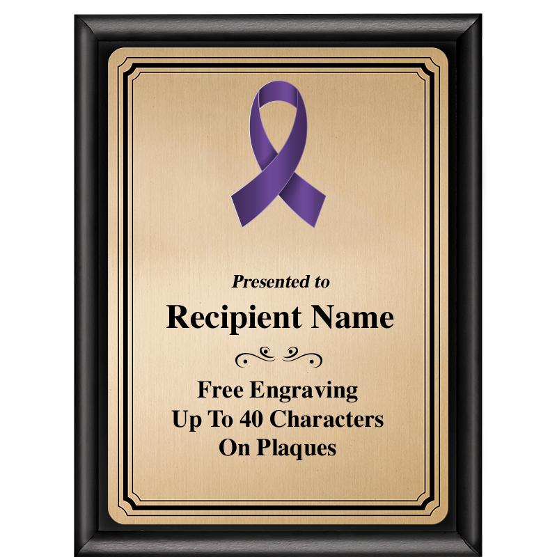 6X8 GOLD TRIO PLT BLK SHNY PLQ