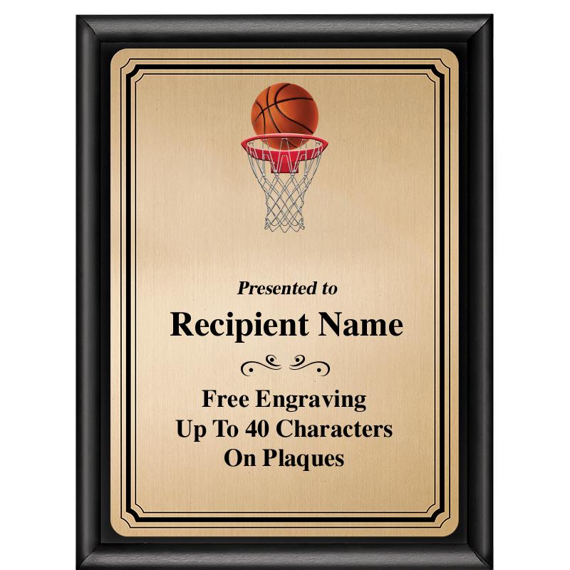 6X8 GOLD TRIO PLT BLK SHNY PLQ