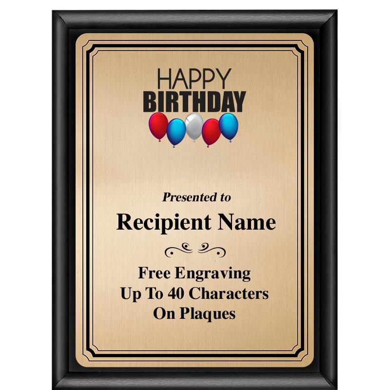 6X8 GOLD TRIO PLT BLK SHNY PLQ