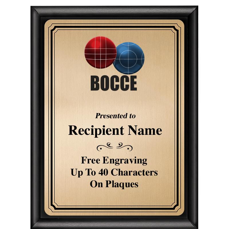 6X8 GOLD TRIO PLT BLK SHNY PLQ