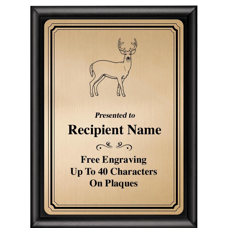 6X8 GOLD TRIO PLT BLK SHNY PLQ