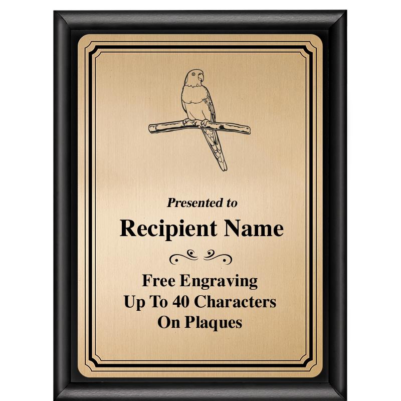 6X8 GOLD TRIO PLT BLK SHNY PLQ