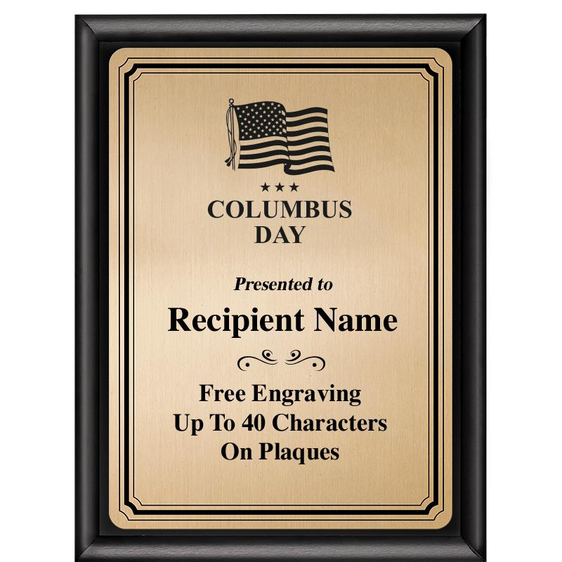 6X8 GOLD TRIO PLT BLK SHNY PLQ