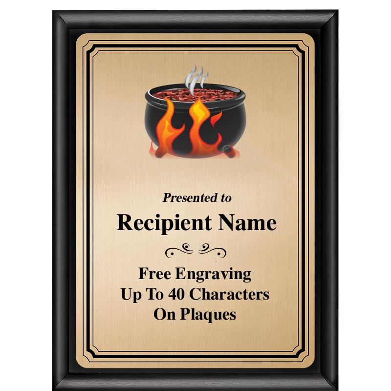 6X8 GOLD TRIO PLT BLK SHNY PLQ