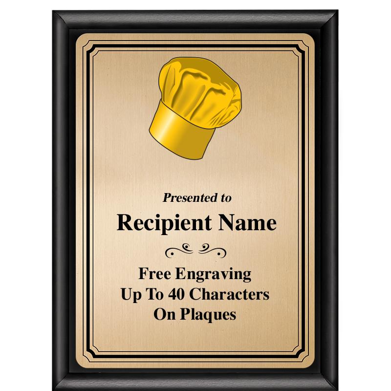 6X8 GOLD TRIO PLT BLK SHNY PLQ