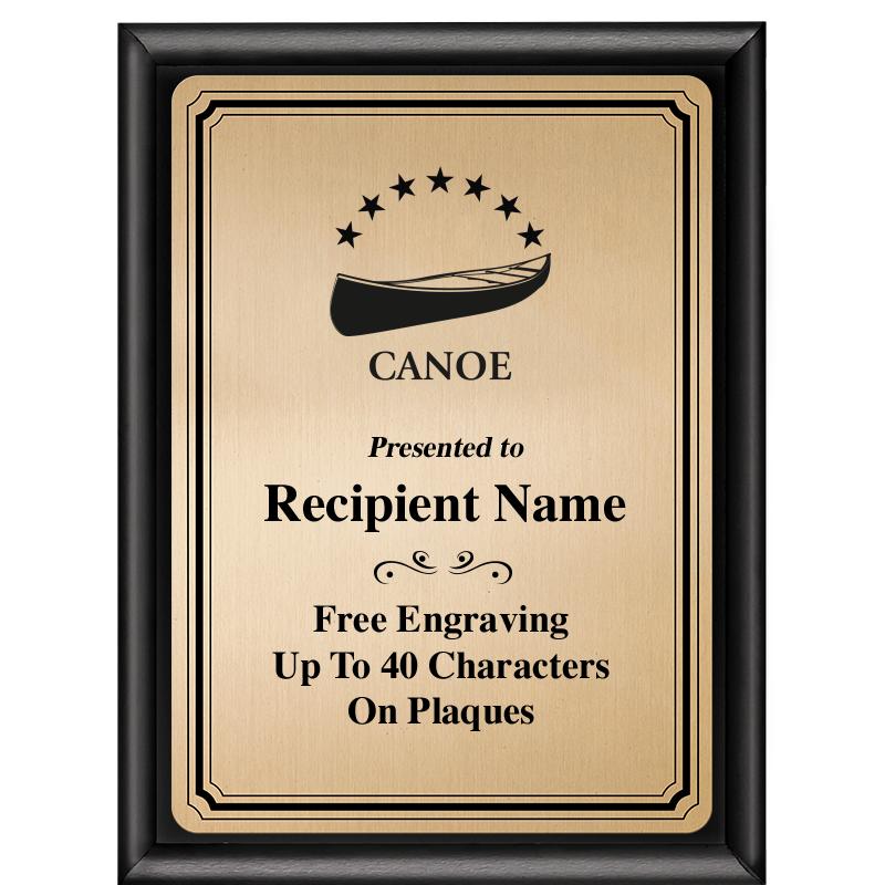 6X8 GOLD TRIO PLT BLK SHNY PLQ