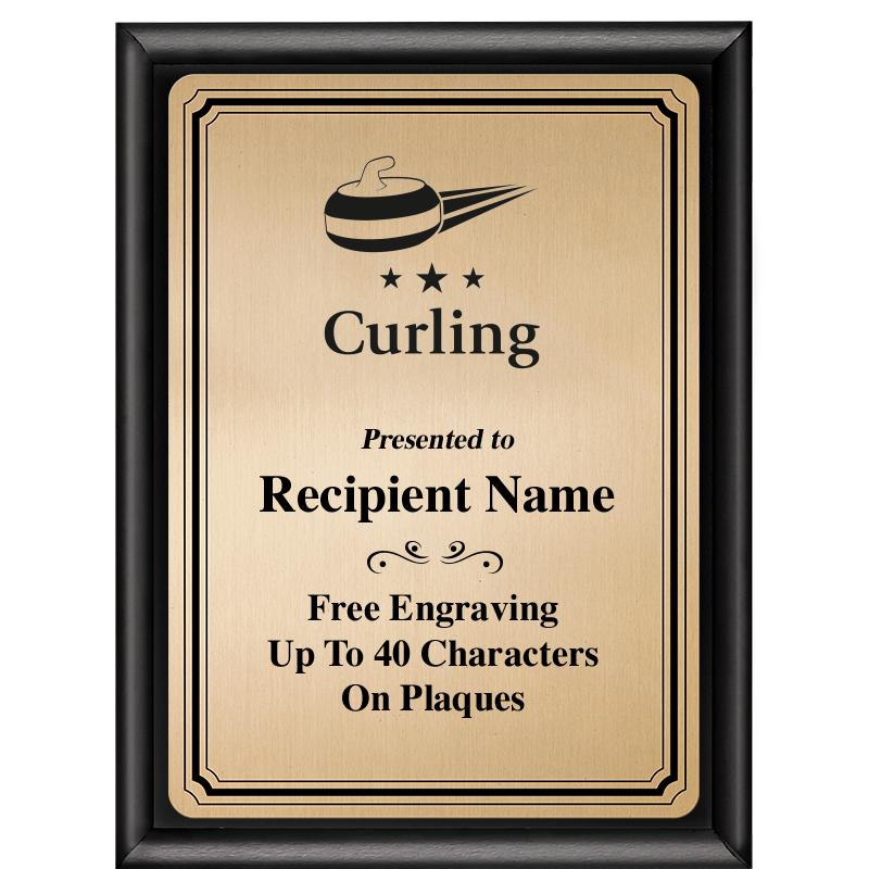 6X8 GOLD TRIO PLT BLK SHNY PLQ