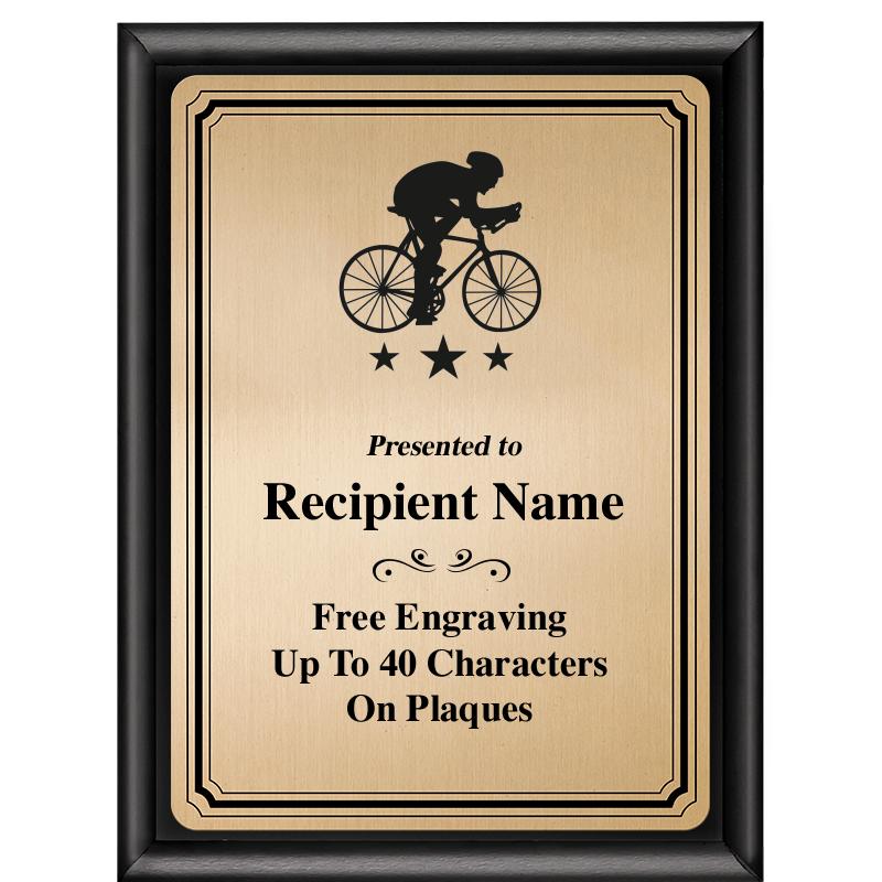 6X8 GOLD TRIO PLT BLK SHNY PLQ