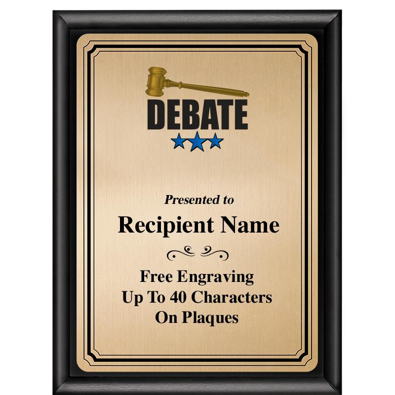 6X8 GOLD TRIO PLT BLK SHNY PLQ