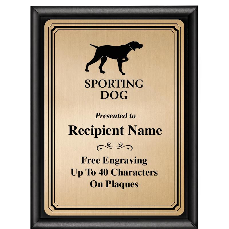 6X8 GOLD TRIO PLT BLK SHNY PLQ