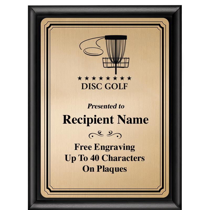 6X8 GOLD TRIO PLT BLK SHNY PLQ