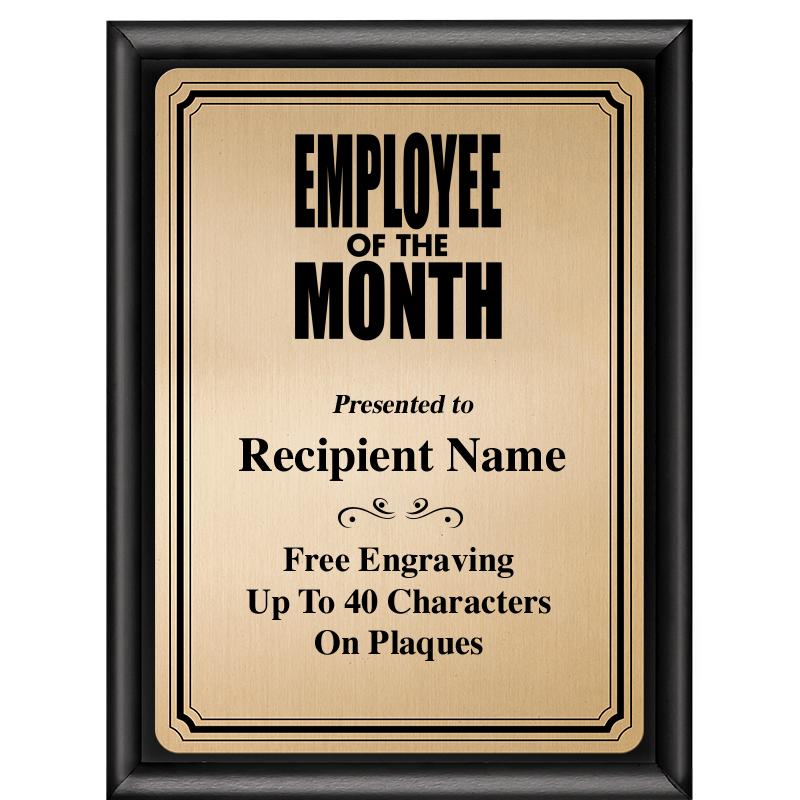 6X8 GOLD TRIO PLT BLK SHNY PLQ