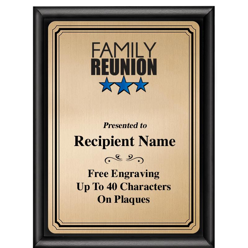 6X8 GOLD TRIO PLT BLK SHNY PLQ