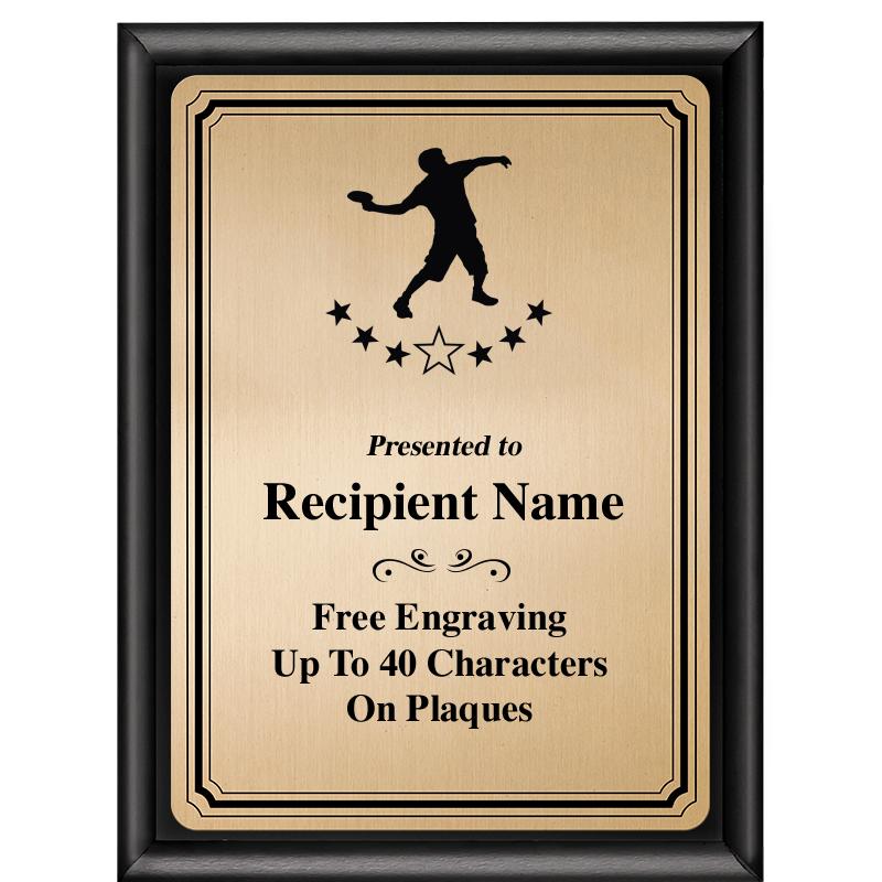 6X8 GOLD TRIO PLT BLK SHNY PLQ