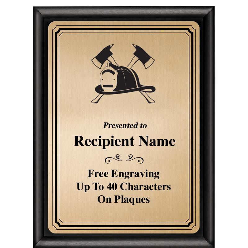 6X8 GOLD TRIO PLT BLK SHNY PLQ