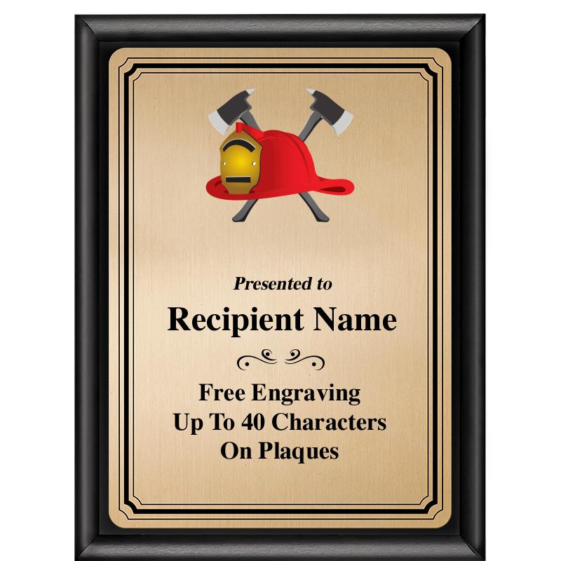 6X8 GOLD TRIO PLT BLK SHNY PLQ