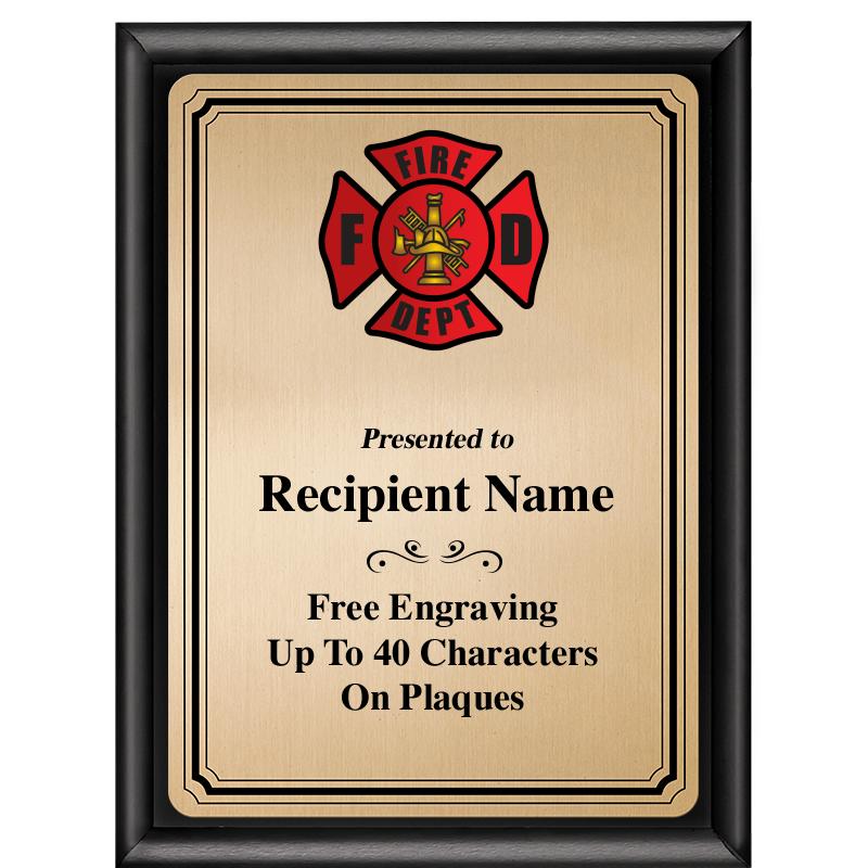 6X8 GOLD TRIO PLT BLK SHNY PLQ