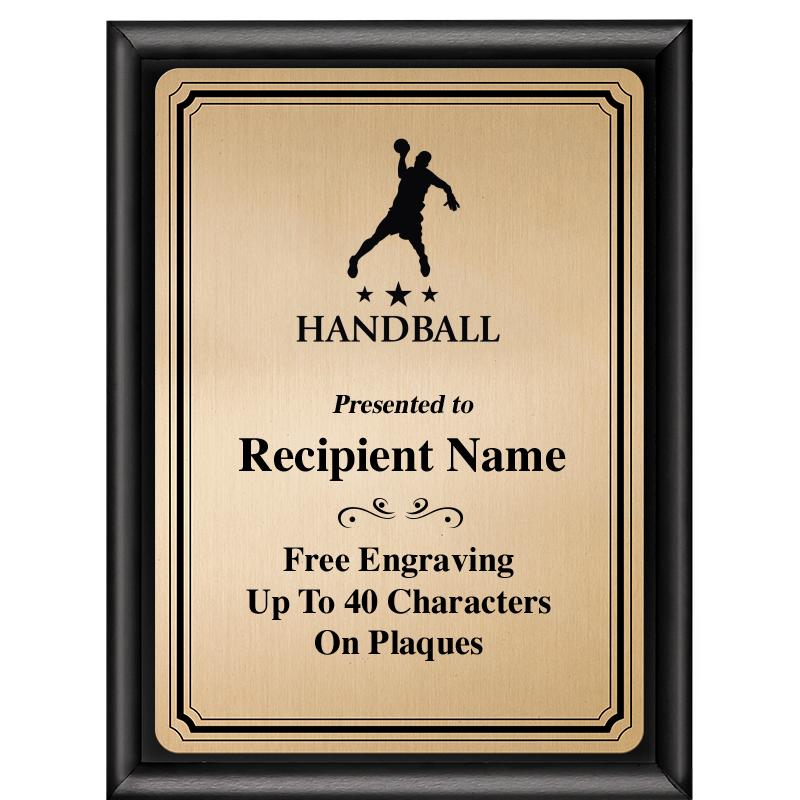 6X8 GOLD TRIO PLT BLK SHNY PLQ