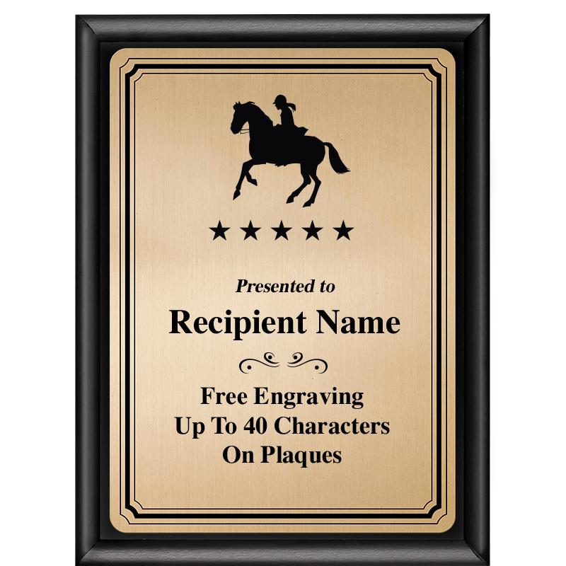 6X8 GOLD TRIO PLT BLK SHNY PLQ