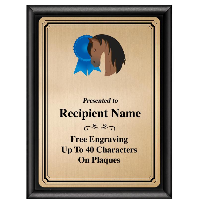 6X8 GOLD TRIO PLT BLK SHNY PLQ