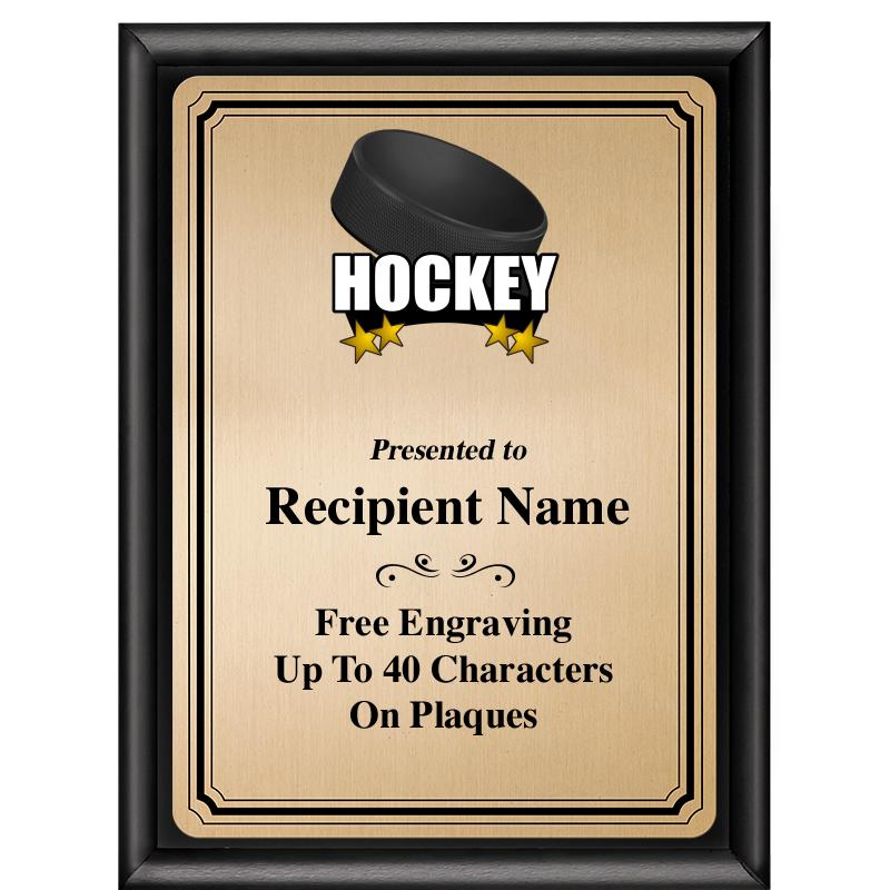 6X8 GOLD TRIO PLT BLK SHNY PLQ